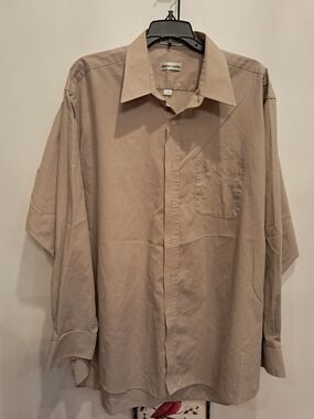 Pierre Cardin Men’s Long Sleeve Dress Shirt - Beige